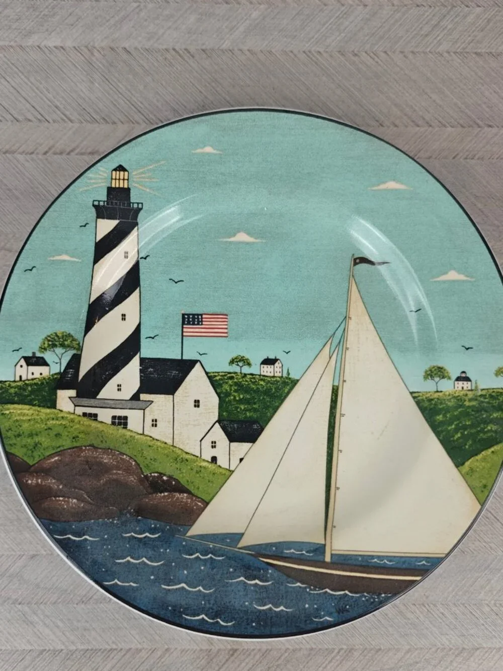 Warren Kimble Coastal Breeze Salad Dessert Plates Set Of 4 1998 Sakura Nautical
